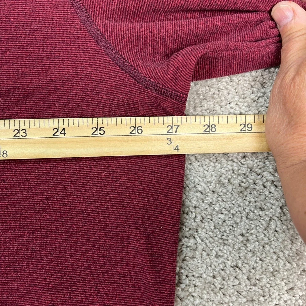 The North Face Pullover Men XXL Burgundy Long Sleeve Ribbed 1/4 Zip Textured EUC